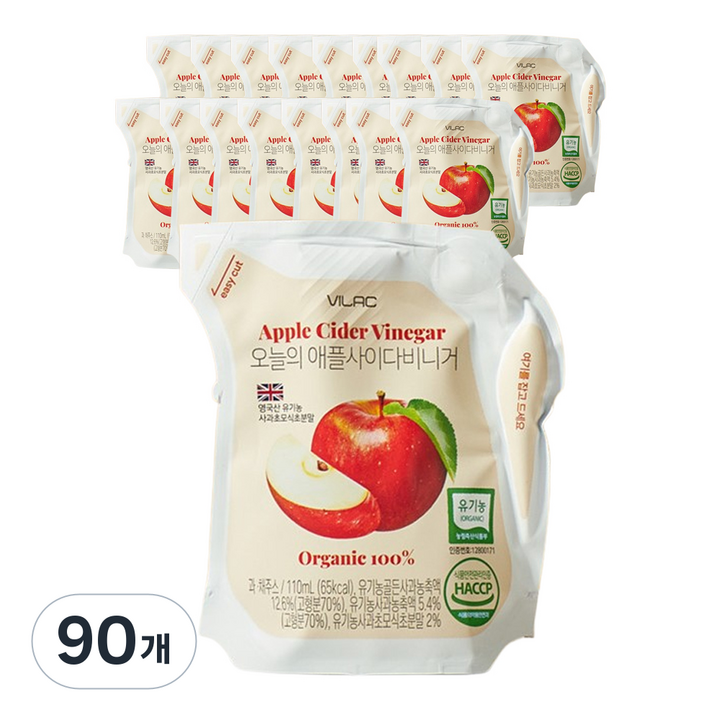 비락 오늘의 애플사이다 비니거, 110ml, 90개