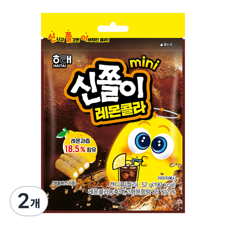 해태제과 신쫄이 미니 레몬콜라, 2개, 52g