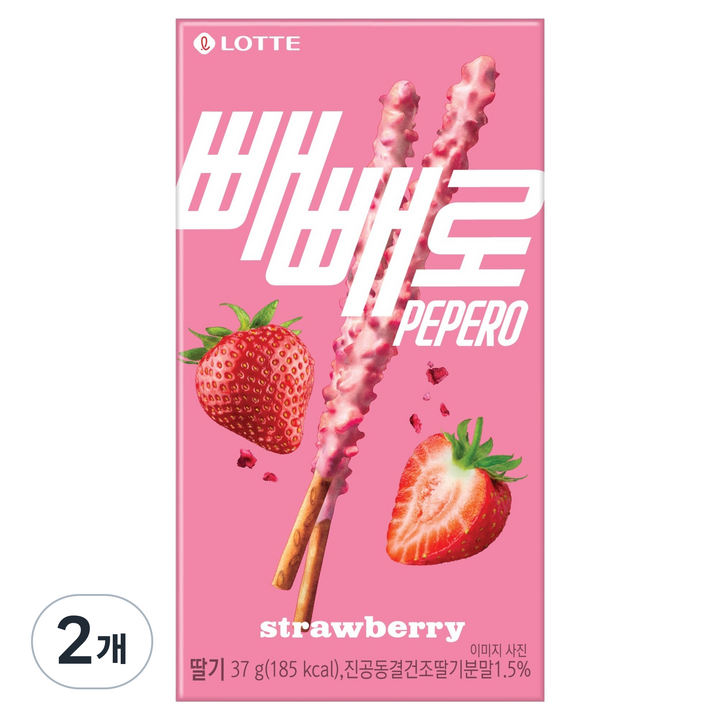 빼빼로 딸기, 37g, 2개