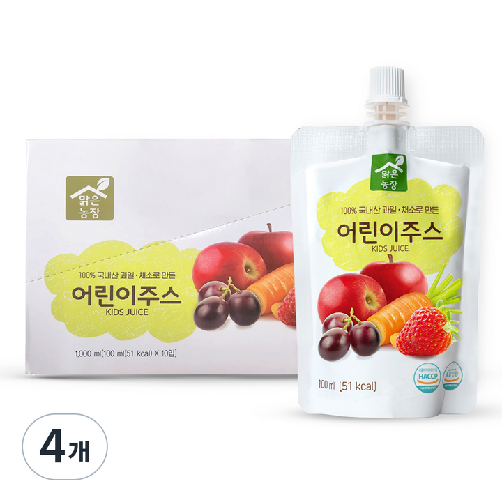 맑은농장 어린이주스, 100ml, 40개