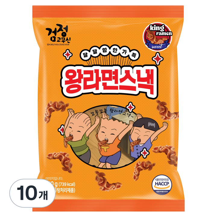 검정고무신 왕라면 스낵, 10개, 160g