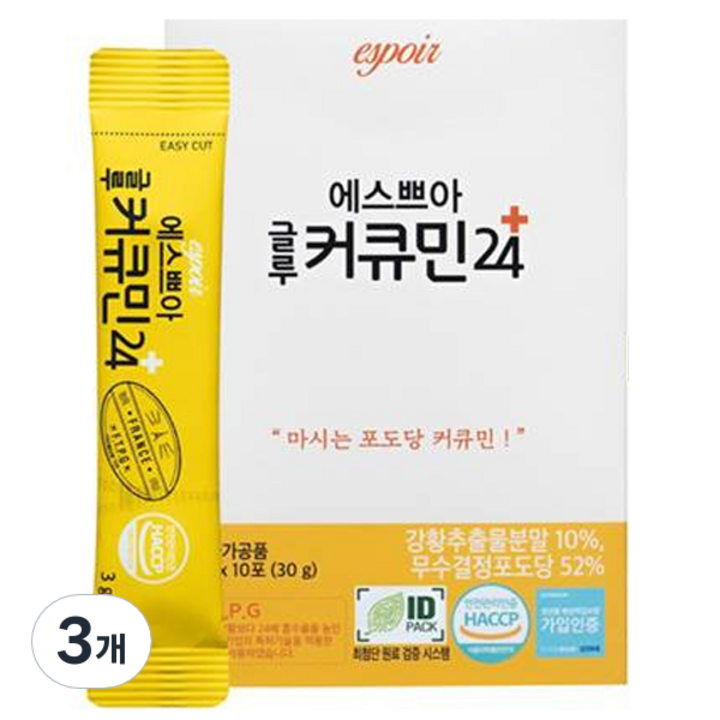 에스쁘아 글루 커큐민 24+ 10p, 30g, 3개