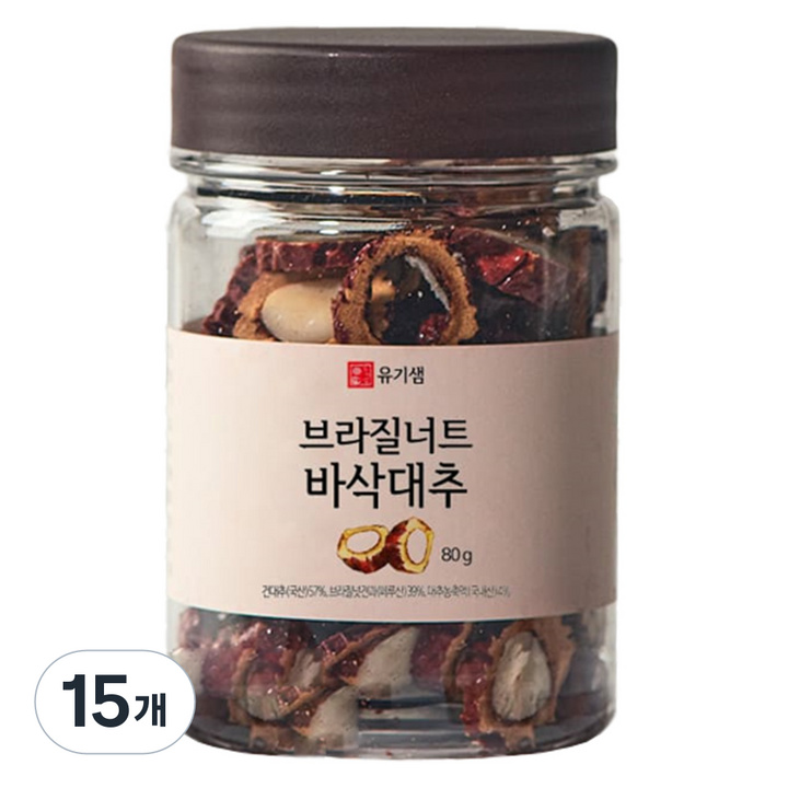 유기샘 브라질너트 바삭대추, 80g, 15개