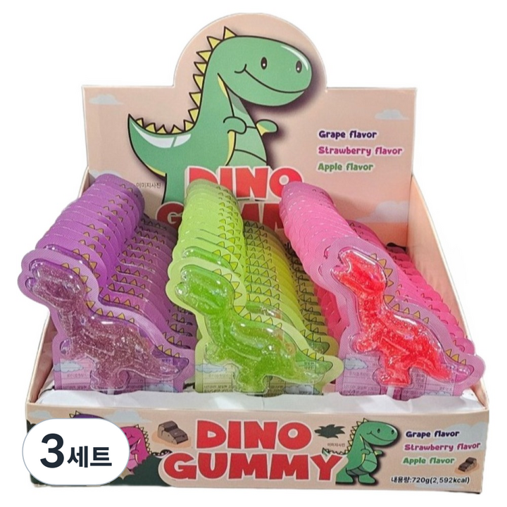 공룡 젤리 20g 3종 x 12p 세트, 3세트