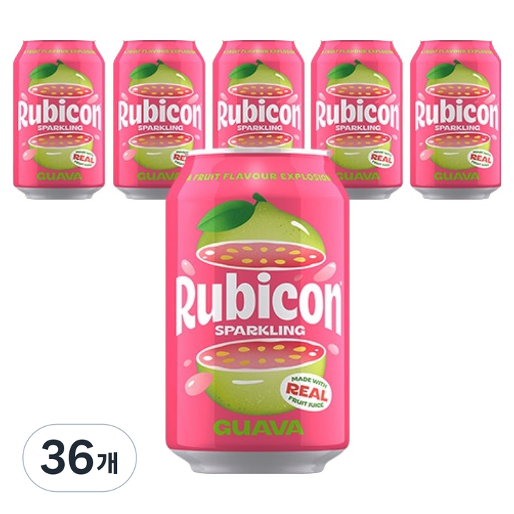 rubicon 구아바 스파클링 탄산음료, 36개, 330ml