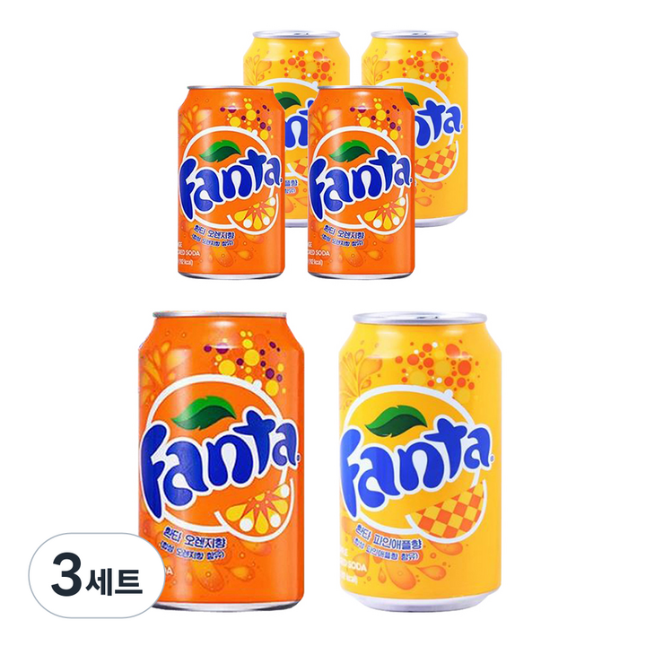 환타 오렌지 355ml x 3p + 파인애플 355ml x 3p, 3세트