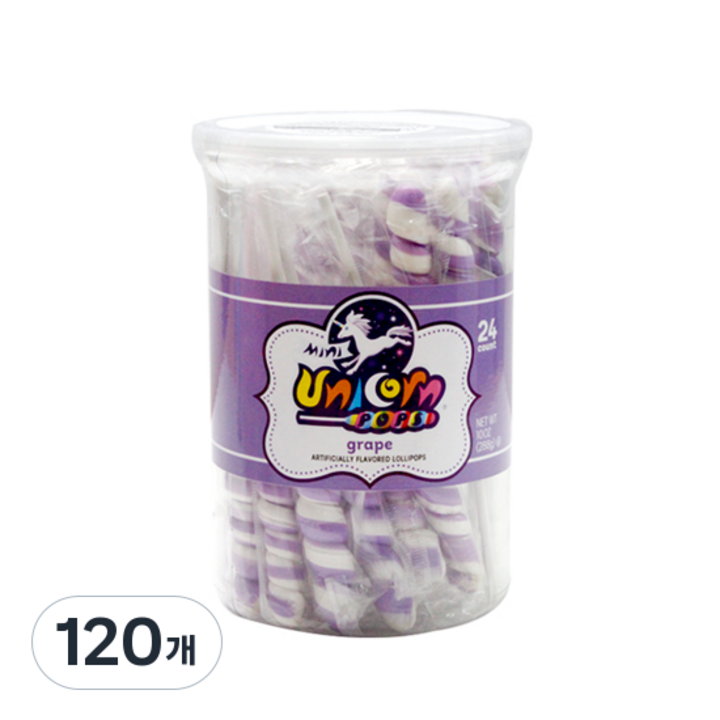 위니비니 유니콘팝 캔디 포도, 12g, 120개
