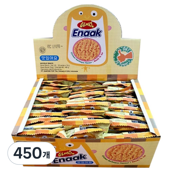 에낙 라면 스낵 치킨바베큐맛, 16g, 450개