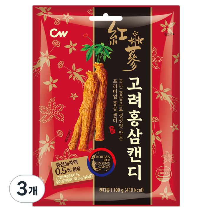 청우식품 고려홍삼캔디, 3개, 100g