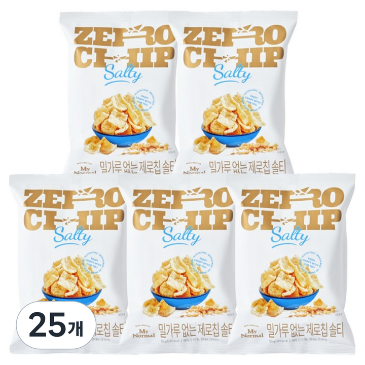 마이노멀 밀가루 없는 제로칩 솔티, 25개, 55g