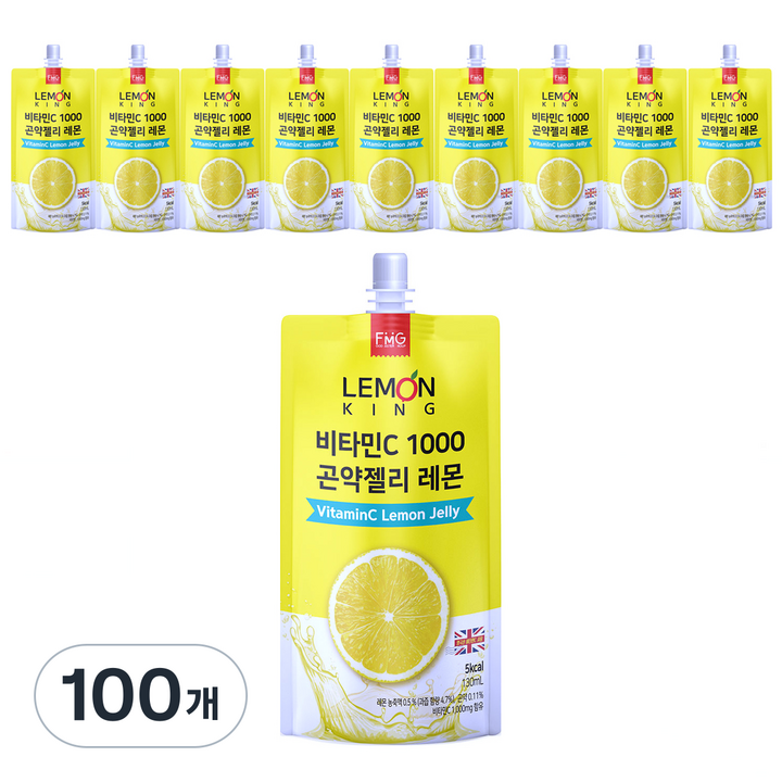 레몬킹 비타민C 1000 곤약젤리 레몬, 130ml, 100개