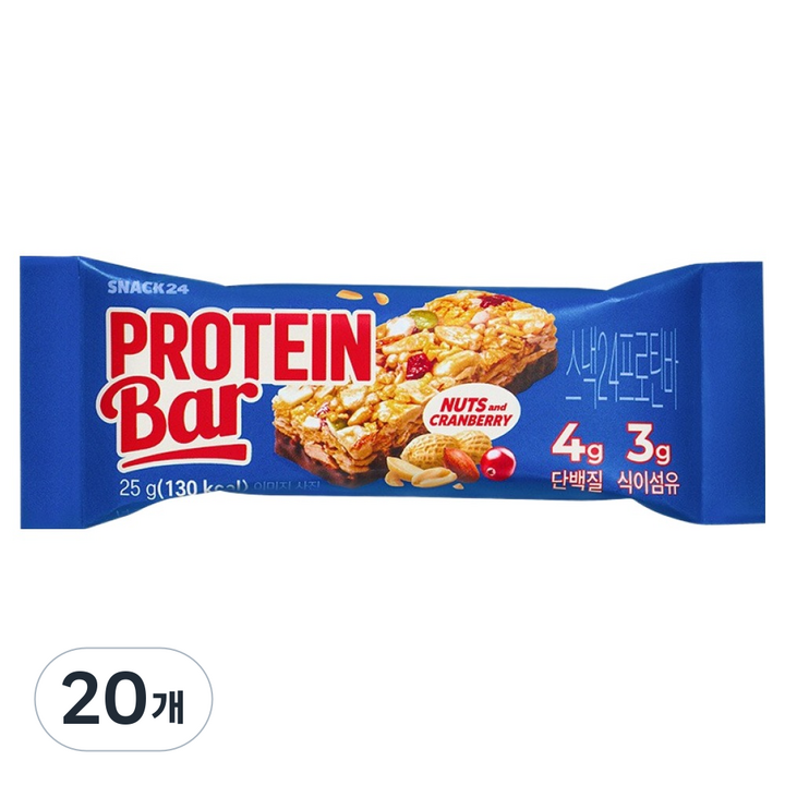 스낵24 프로틴바, 20개, 25g