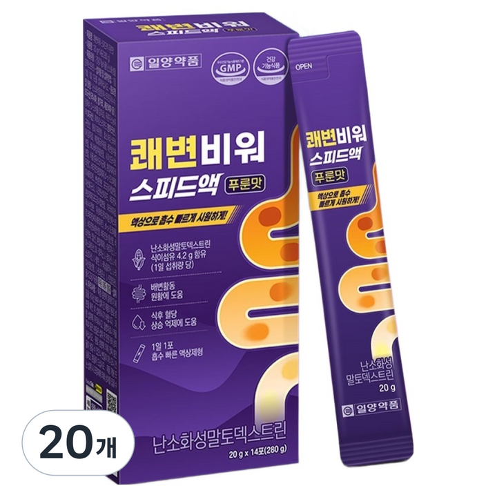 일양약품 쾌변비워 스피드액 푸룬맛 14p, 280g, 20개