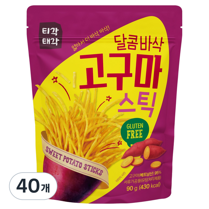 티각태각 달콤바삭 고구마스틱, 90g, 40개