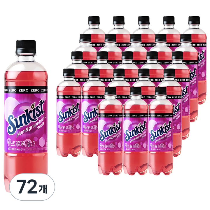 썬키스트 제로 자두자몽 소다, 600ml, 72개