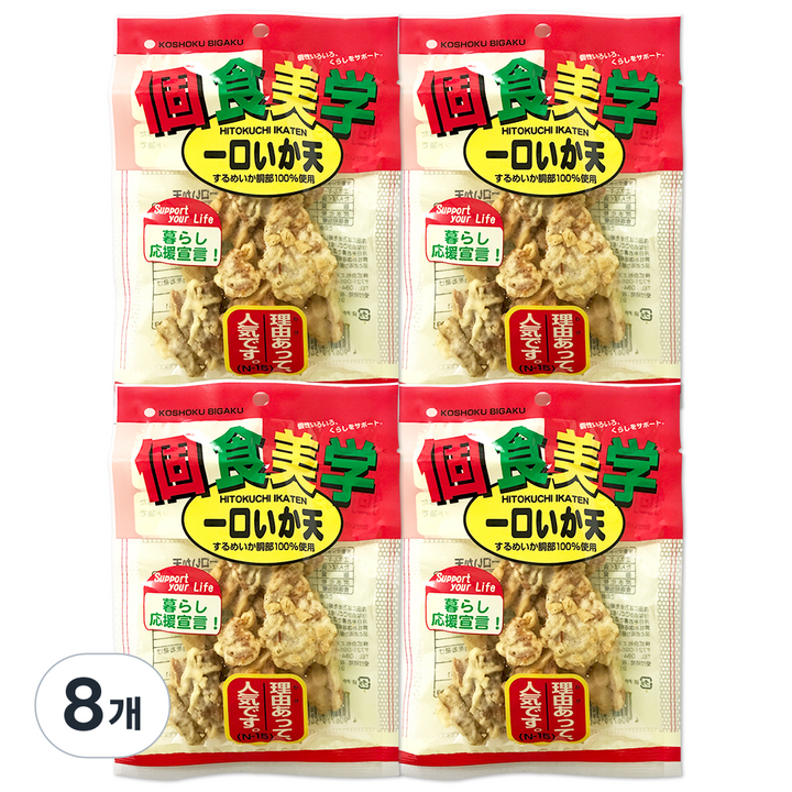 후지야혼텐 히토쿠치 이카텐 오징어 스낵, 34g, 8개