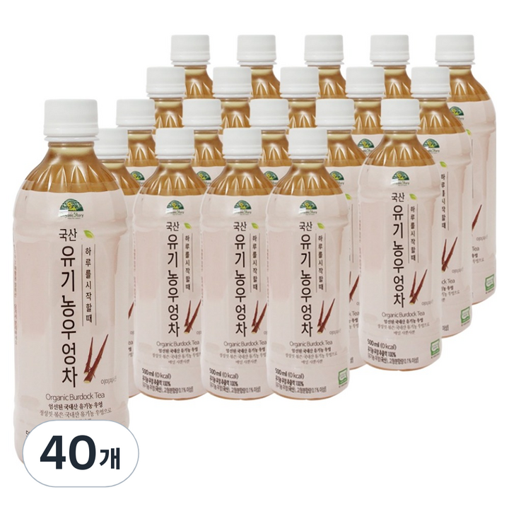 OrganicStory 국산 유기농 우엉차 PET, 500ml, 40개