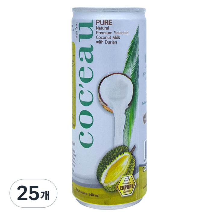 코쿠 코코넛밀크 드링크 두리안, 240ml, 25개