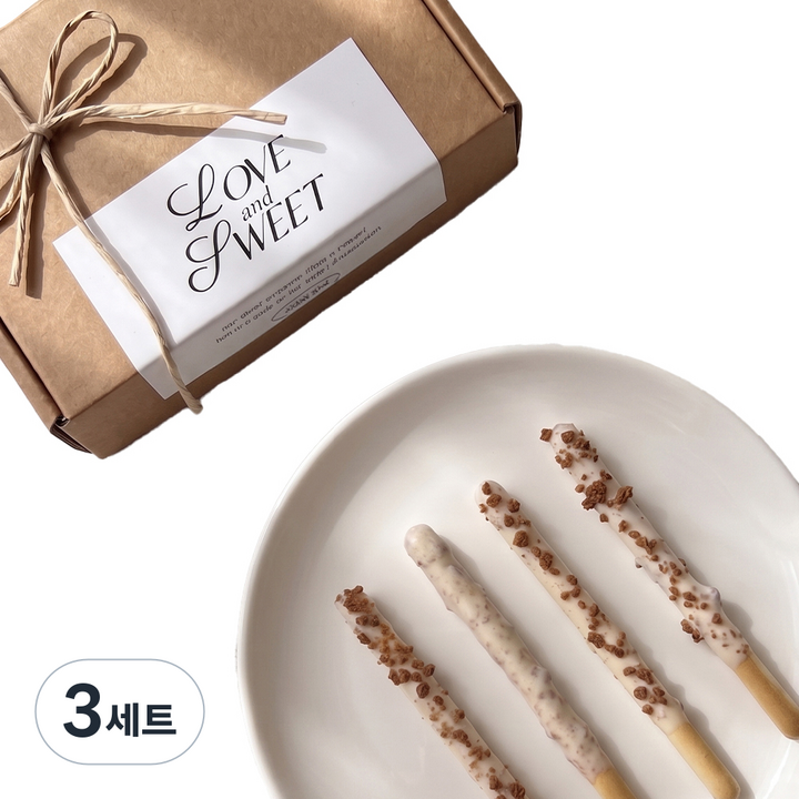 상상앤드 DIYOU 막대과자 초콜릿 만들기 DIY 선물 세트 러브앤스윗, 3세트