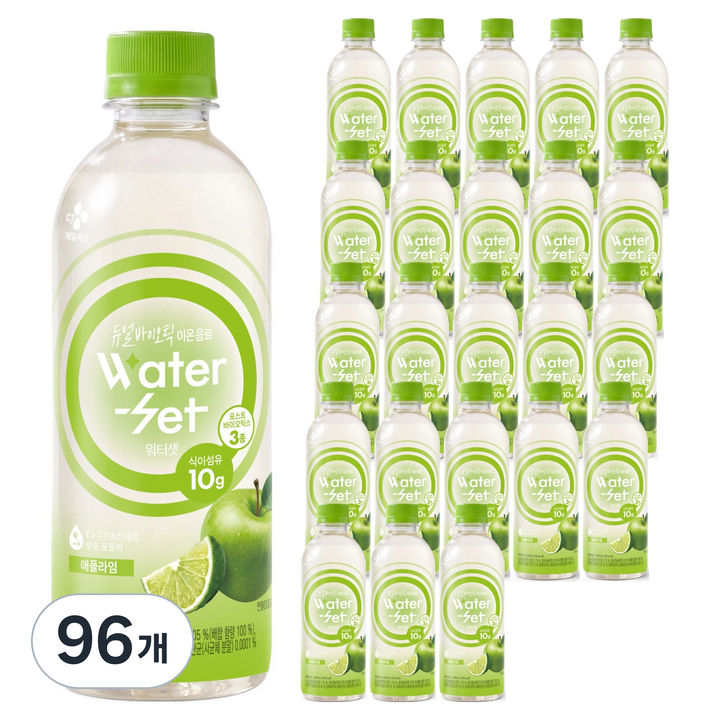 CJ제일제당 워터셋 듀얼바이오틱 이온음료 애플라임, 96개, 500ml