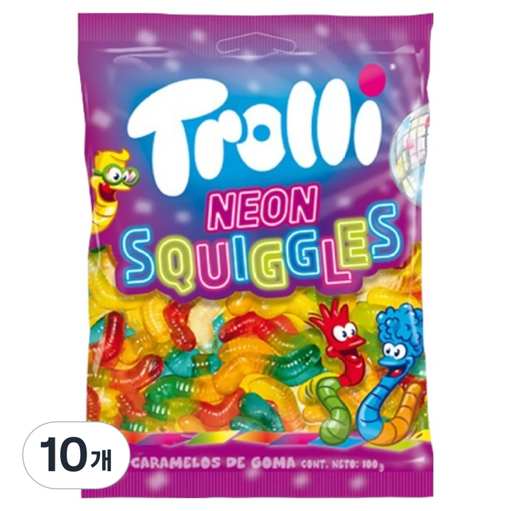트롤리 네온 스퀴글즈, 100g, 10개