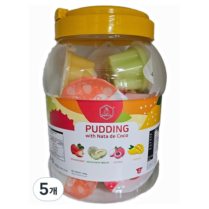 탱글탱글 스위코 푸딩 4가지맛 15개입, 5개, 1.2kg