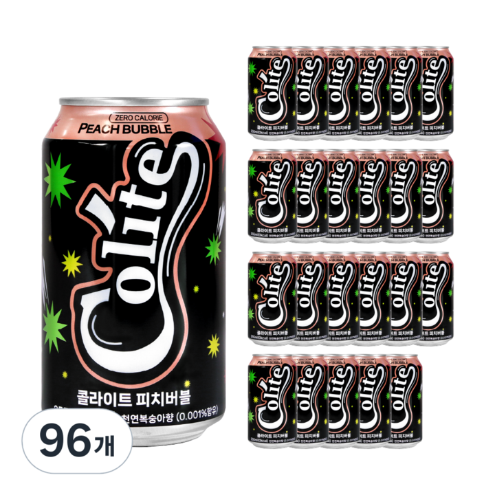 콜라이트 피치버블 제로콜라, 355ml, 96개