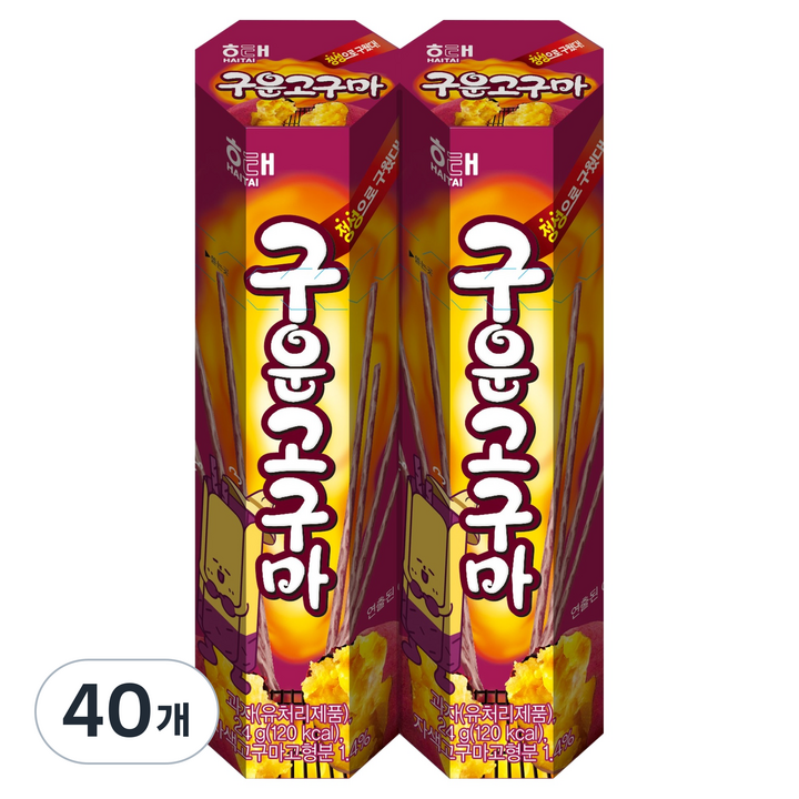해태제과 구운고구마 과자, 24g, 40개
