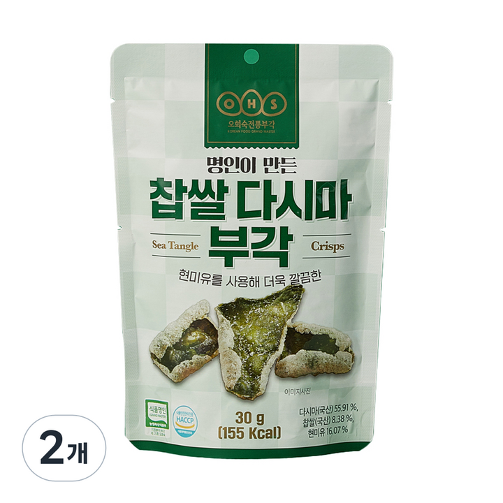 오희숙전통부각 찹쌀 다시마 부각, 30g, 2개