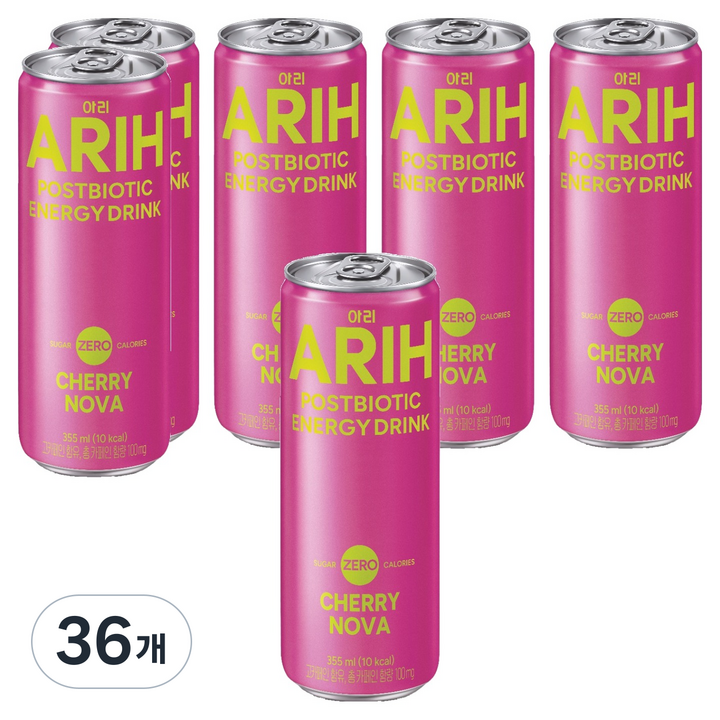 아리 포스트바이오틱 에너지드링크 체리노바, 36개, 355ml