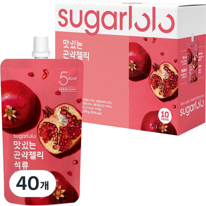 슈가로로 맛있는 곤약젤리 석류 10개입, 150g, 4개