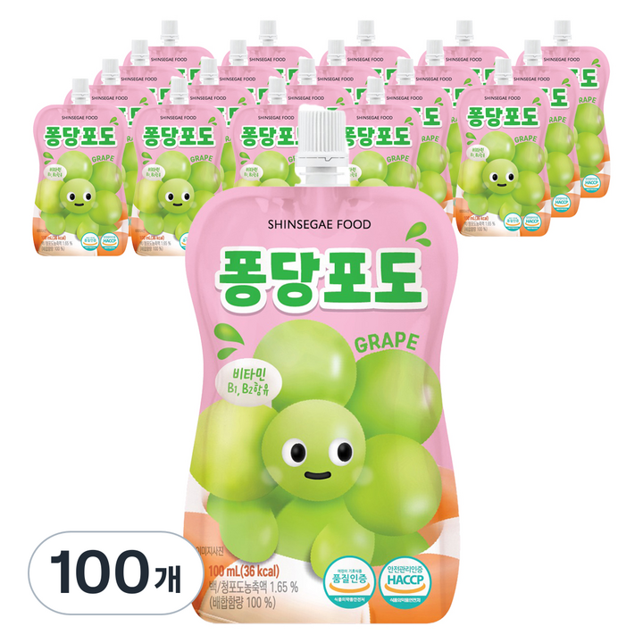 신세계푸드 퐁당 포도, 100ml, 100개