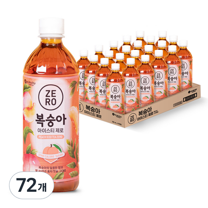 맥널티커피 복숭아 아이스티 제로, 500ml, 72개