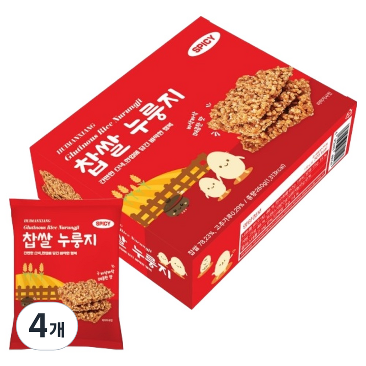 찹쌀누룽지 스파이시, 4개, 260g