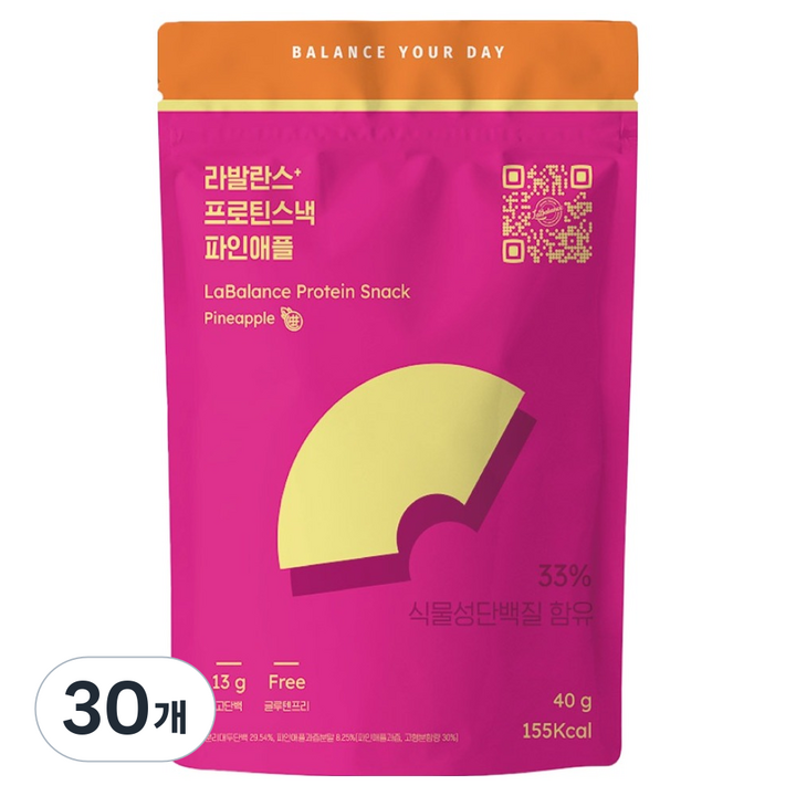 라발란스 프로틴 스낵 파인애플, 40g, 30개