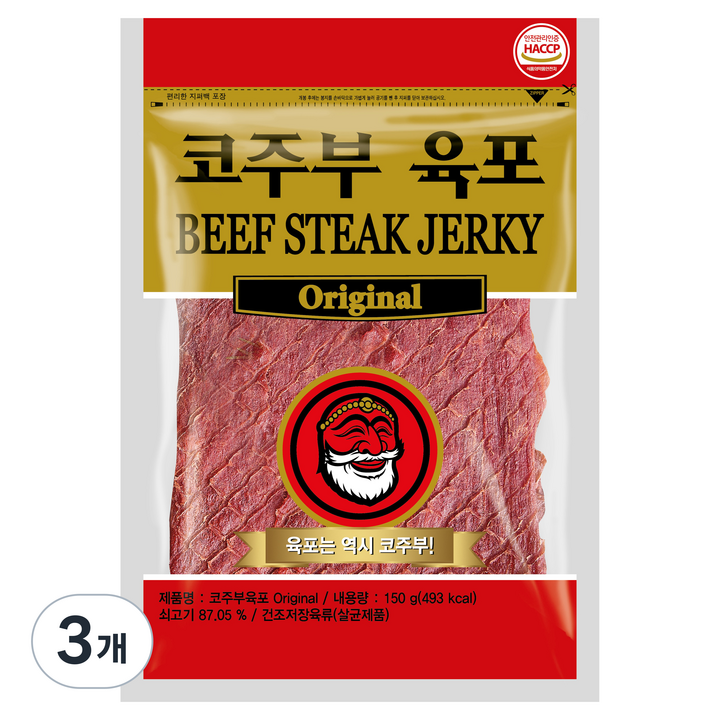 코주부 육포 Original, 150g, 3개