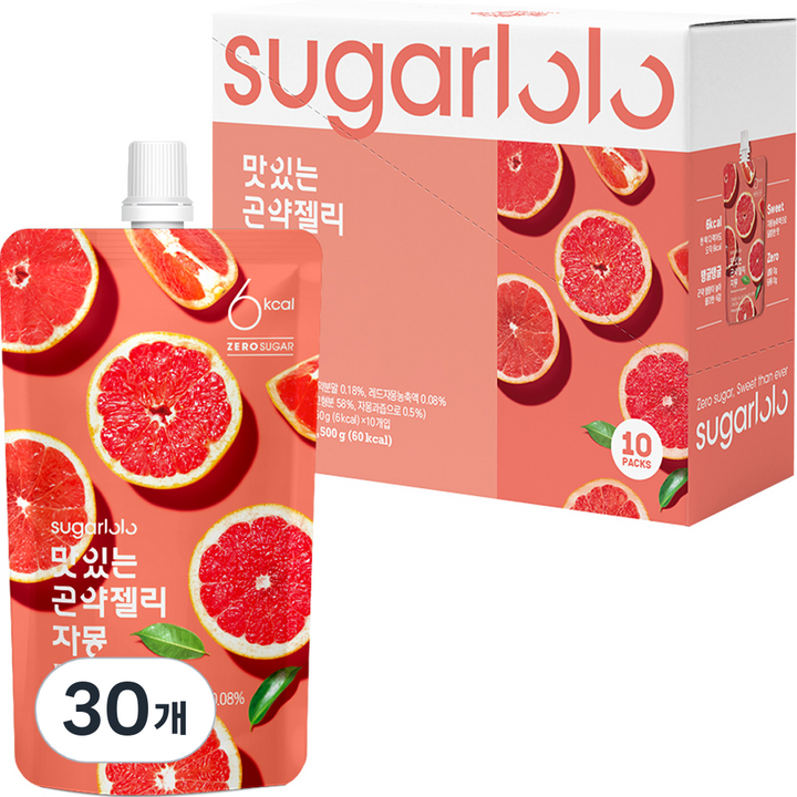 슈가로로 맛있는 곤약젤리 자몽, 150g, 30개