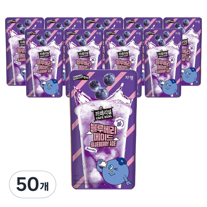 까페리얼 블루베리 에이드, 230ml, 50개