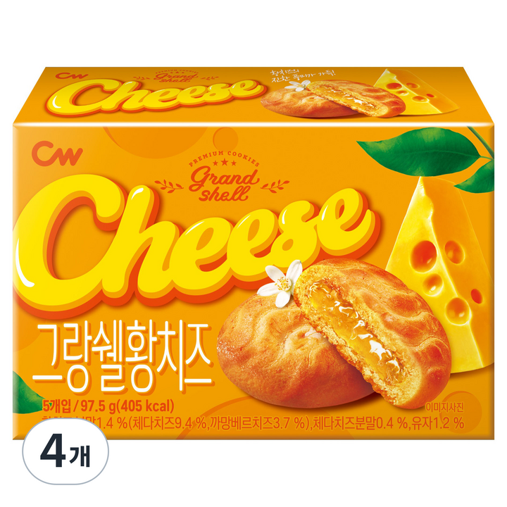 청우식품 그랑쉘 황치즈, 97.5g, 4개