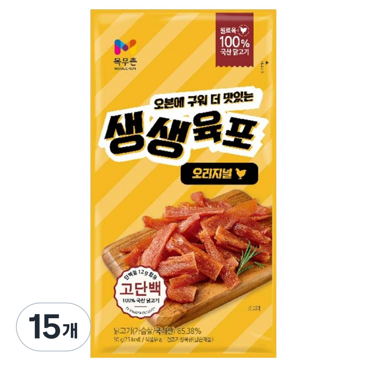 목우촌 생생 육포 오리지널, 30g, 15개