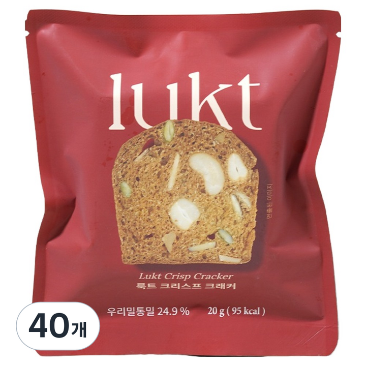 LUKT 단백질 프로틴 우리밀통밀 크리스프 크래커, 20g, 40개