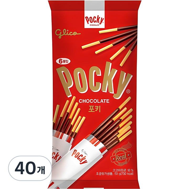 포키 초콜릿 6p, 151g, 40개