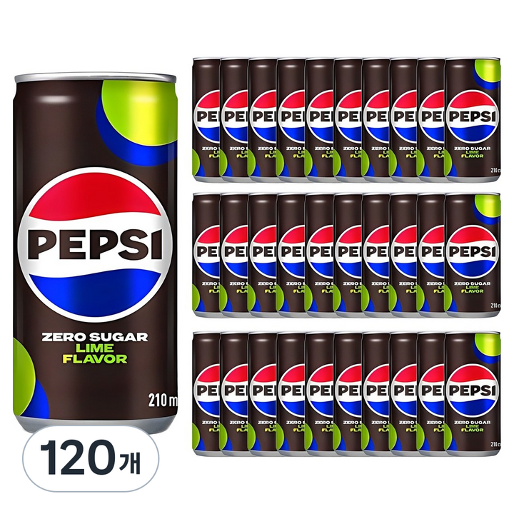 펩시 콜라 제로슈거 라임향, 210ml, 120개