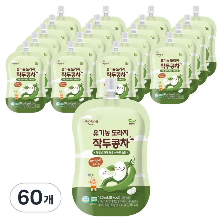 베이비본죽 유기농 도라지 작두콩차, 60개, 120ml