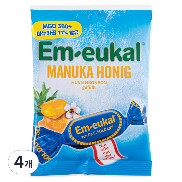 엠오이칼 마누카 꿀 목캔디, 75g, 4개