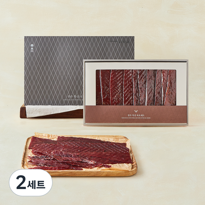 강릉상회 한우 특선 육포 10개입 세트 + 쇼핑백, 700g, 2세트