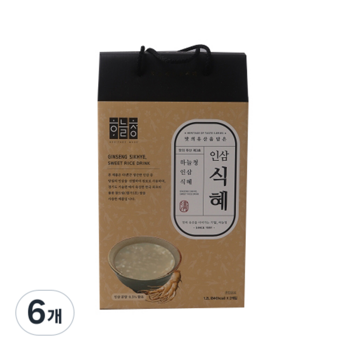 하늘청 인삼식혜, 1.2L, 6개