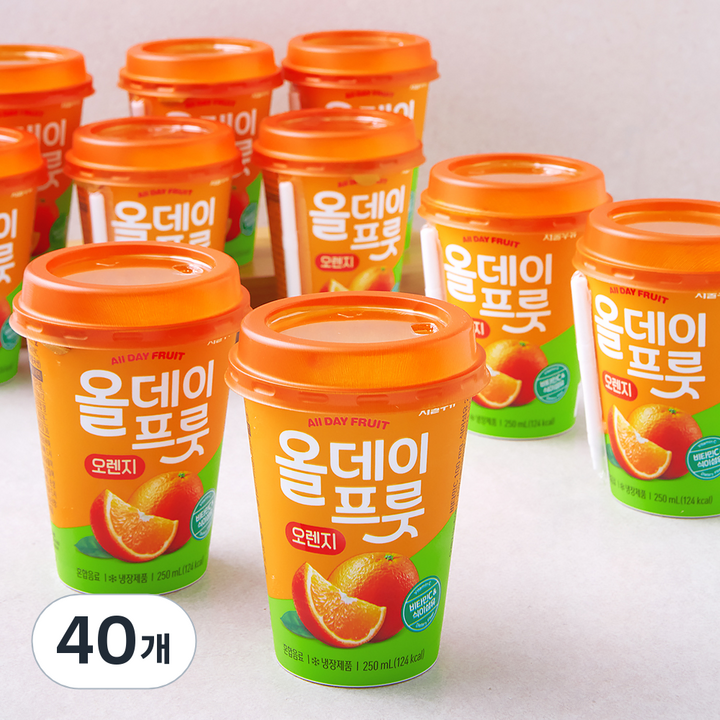 서울우유 올데이프룻 오렌지 주스, 250ml, 40개