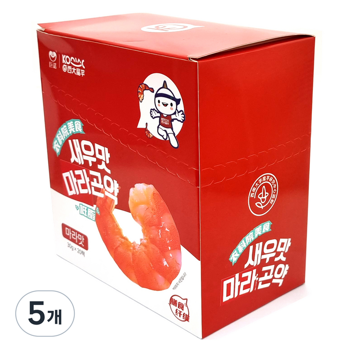 새우맛 마라곤약 20개입, 600g, 5개