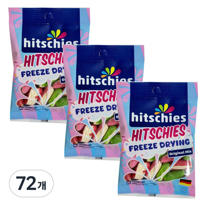히치스 동결건조 오리지널 수수깡 젤리, 25g, 72개